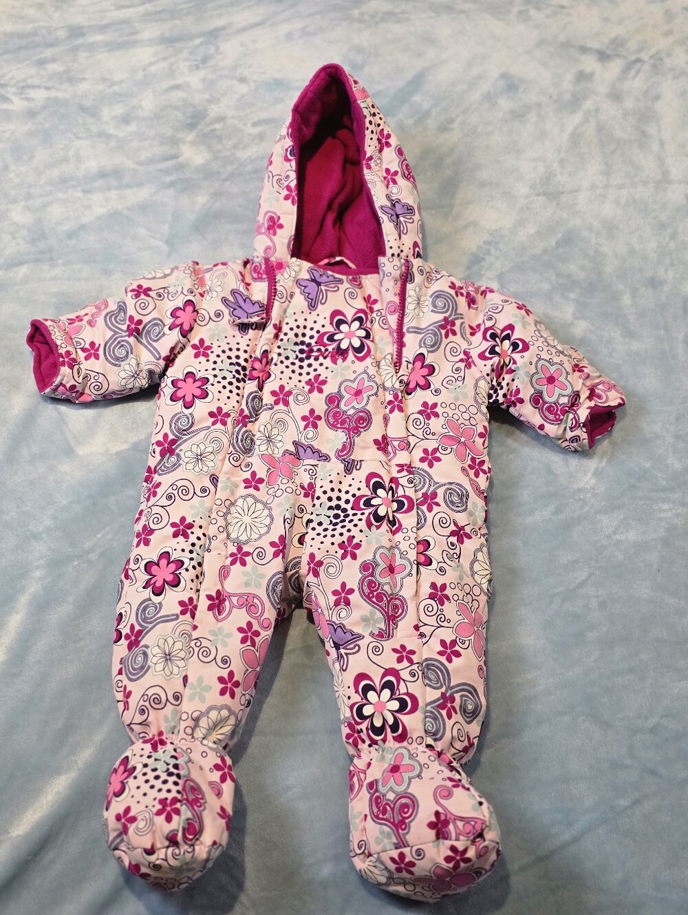 Gusti Canada Size 9 Months Floral Baby One-Piece Snowsuit